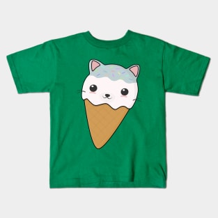 Cute Cat Ice Cream Cone T-Shirt Kids T-Shirt